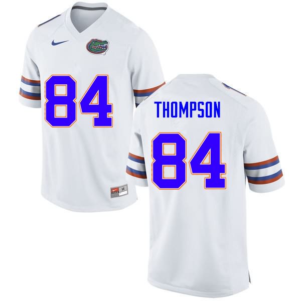 Men's NCAA Florida Gators Trey Thompson #84 Stitched Authentic Nike White College Football Jersey IWE2765PX